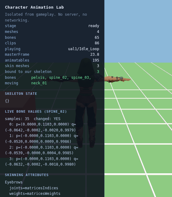 Character Animation Lab — T-Pose Bug
